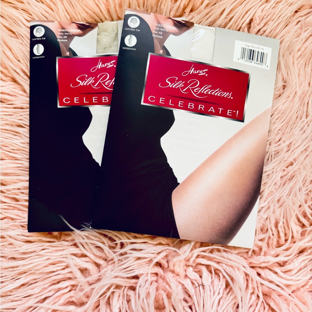 NWT Vintage Hanes Silk Reflections Celebrate Pantyhose set